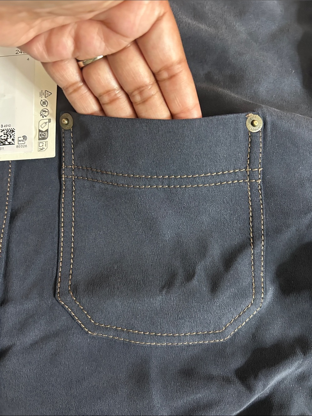 NWT COS (size 4) DENIM-EFFECT SILK SHIRT - Picture 10 of 13